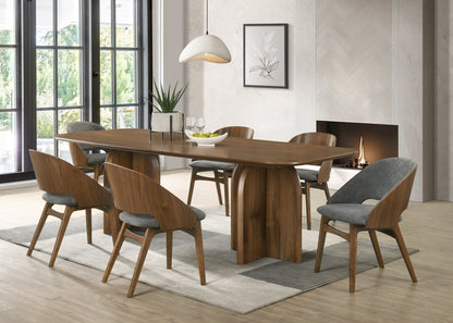 Delmon Rectangular Dining Table with Double Wooden Pedestals