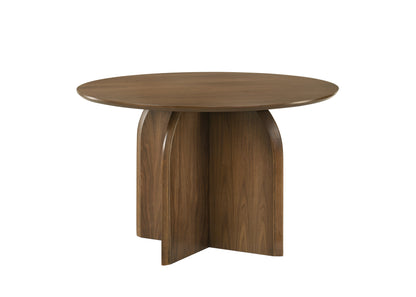 Delmon Round Dining Table with Wooden Pedestal