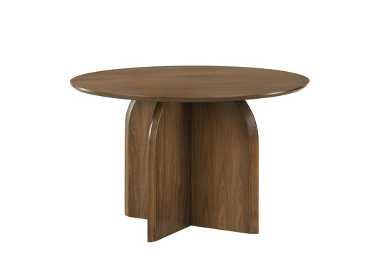 Delmon Round Dining Table with Wooden Pedestal