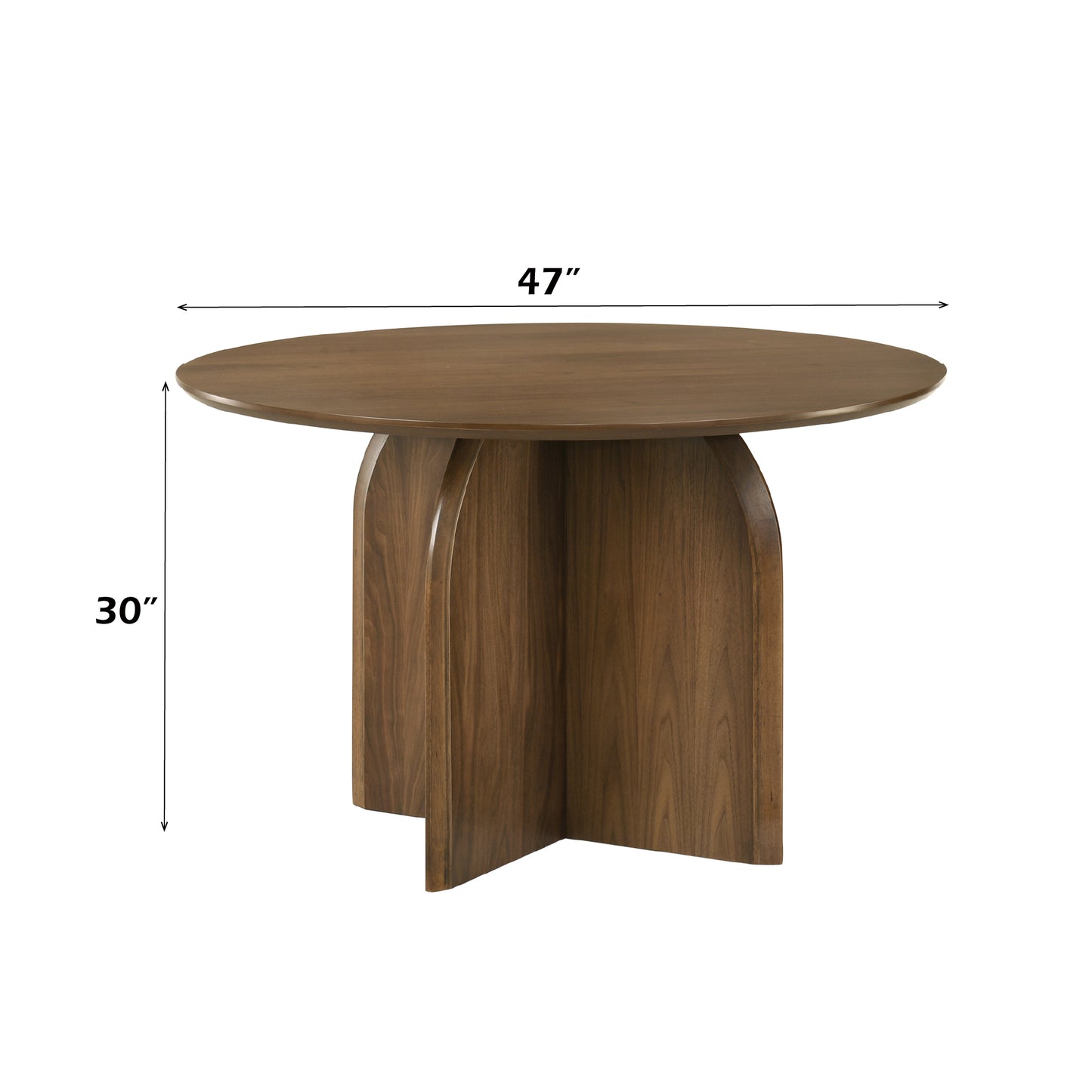 Delmon Round Dining Table with Wooden Pedestal
