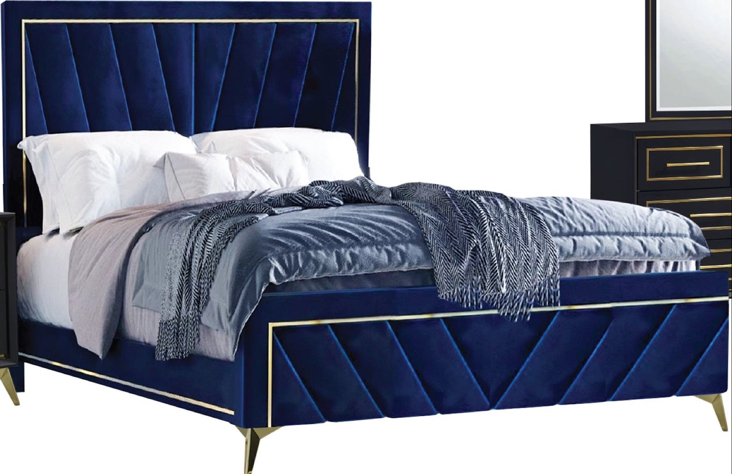Auryn Navy Bedroom Set