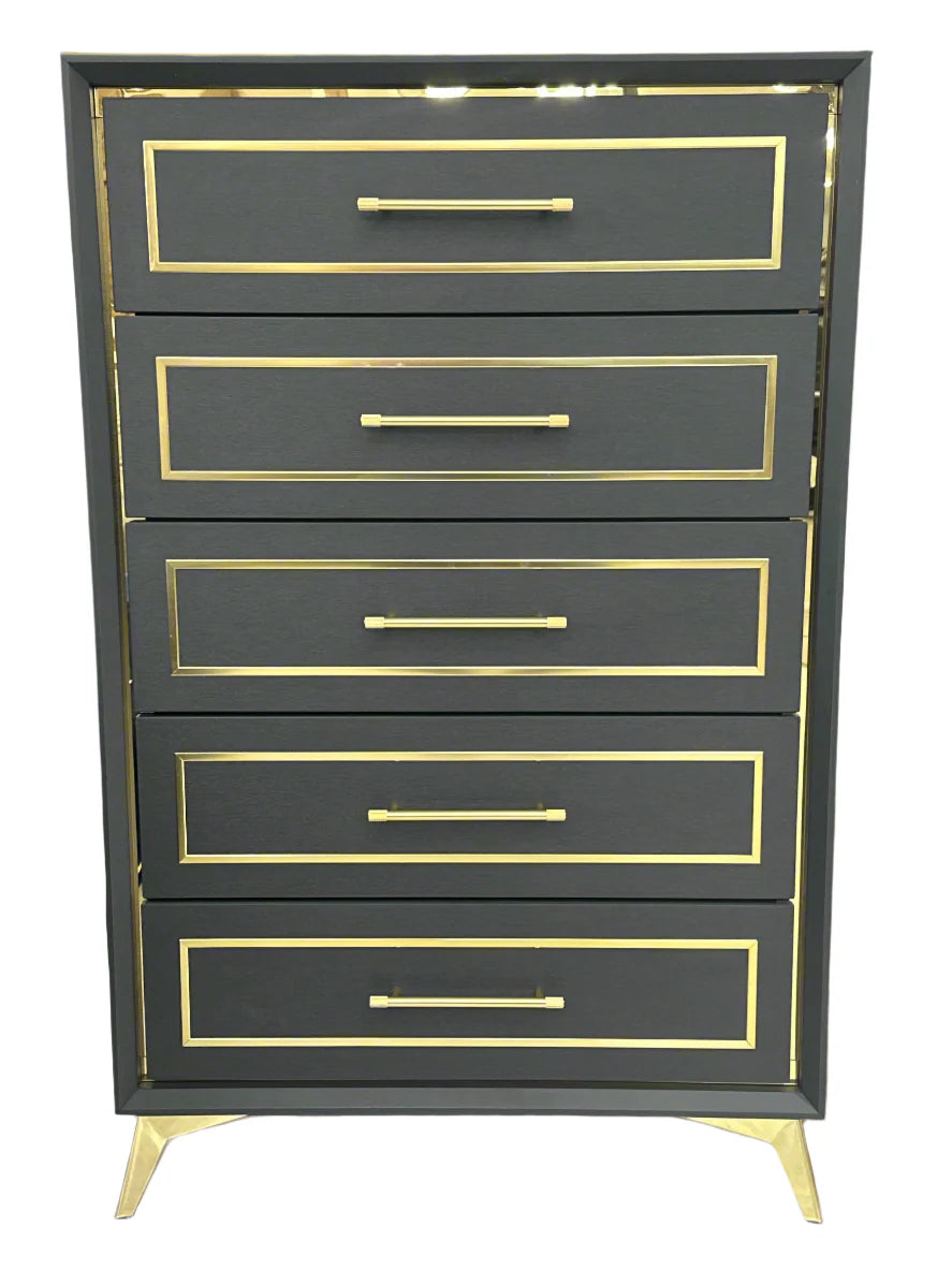Auryn Chest – Navy & Gold