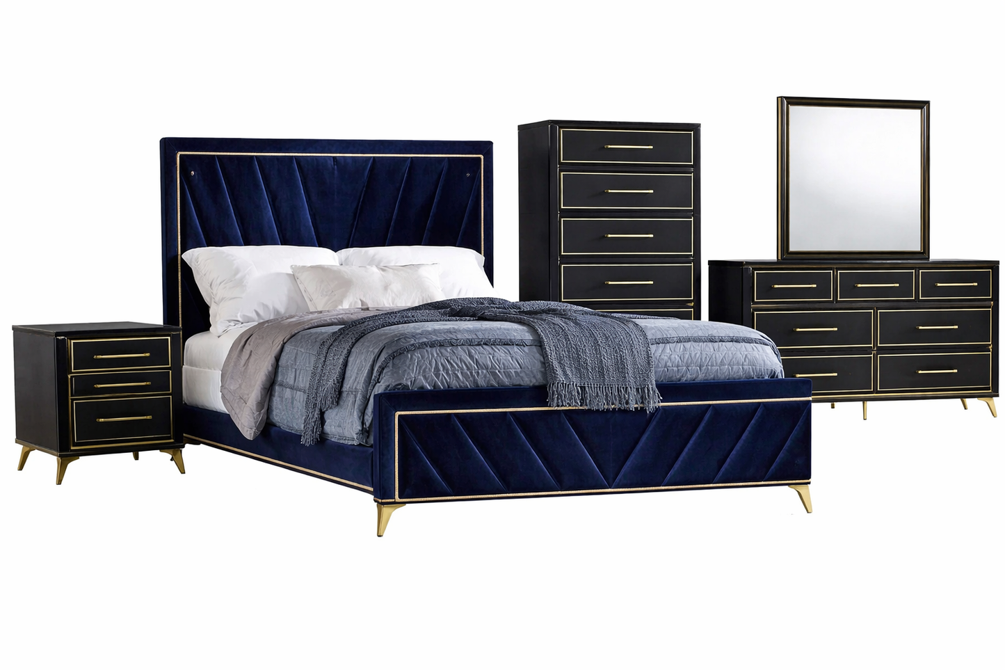 Auryn Navy Bedroom Set