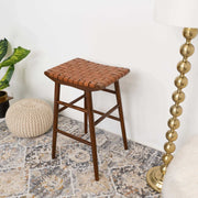 Maya 30" Genuine Leather Stool In Tan
