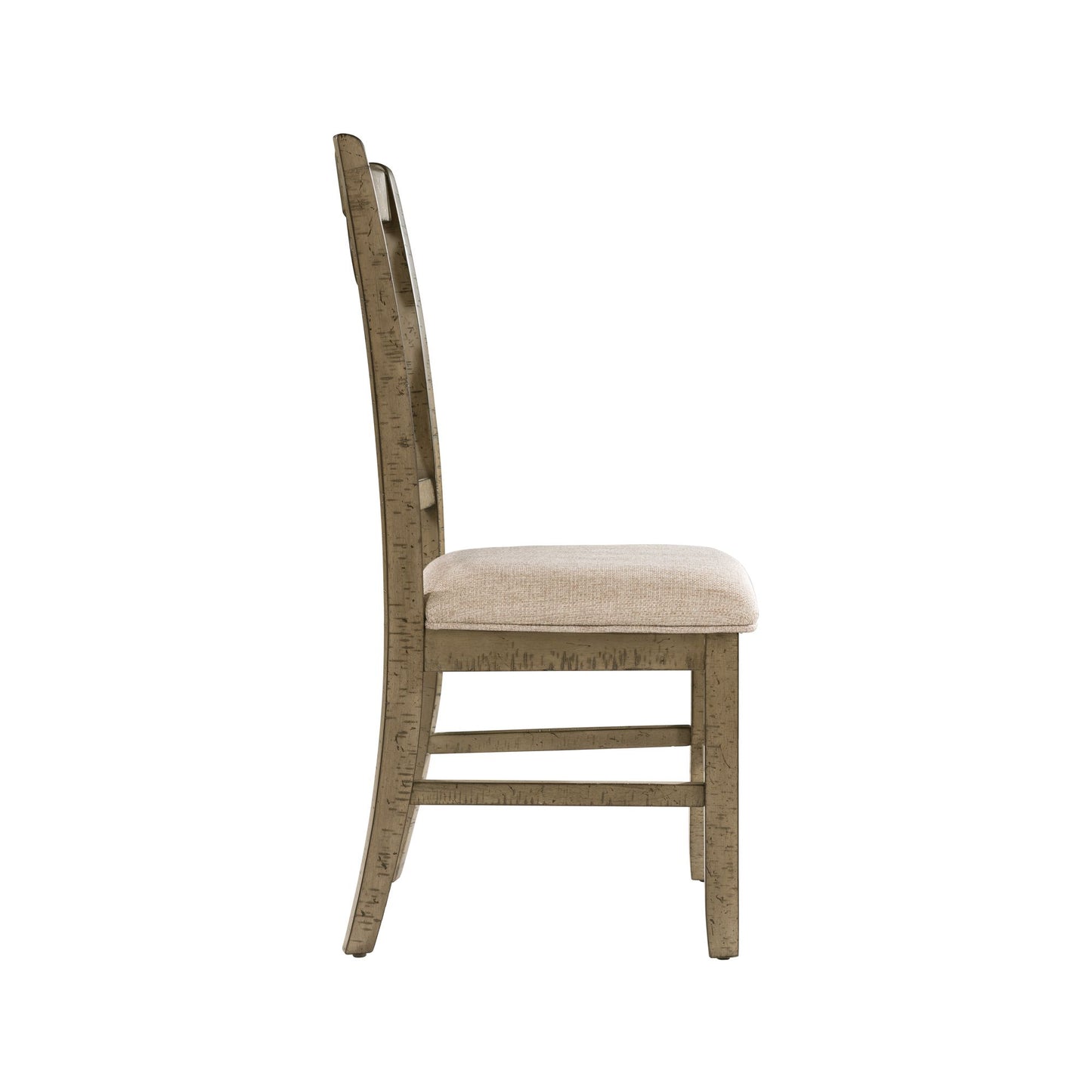 Stone Wooden Swirl Back Side Chair Chair Gray Finish (2 Per Pack)