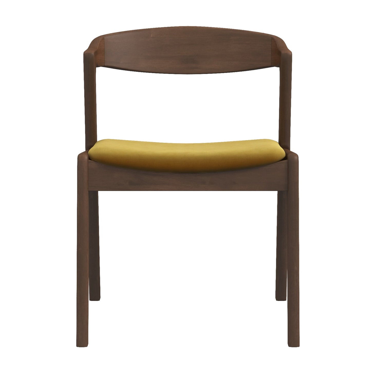 Silla de comedor Dakota de terciopelo amarillo oscuro (juego de 2)
