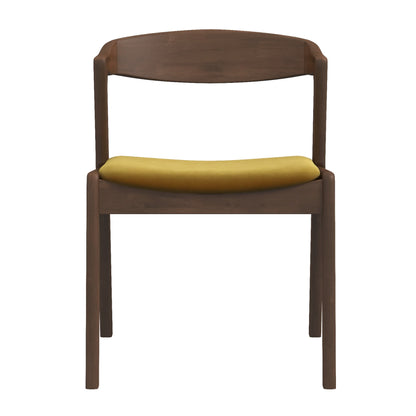 Silla de comedor Dakota de terciopelo amarillo oscuro (juego de 2)
