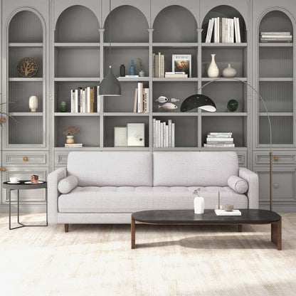 Sofá de tela con respaldo acolchado gris claro Anthony