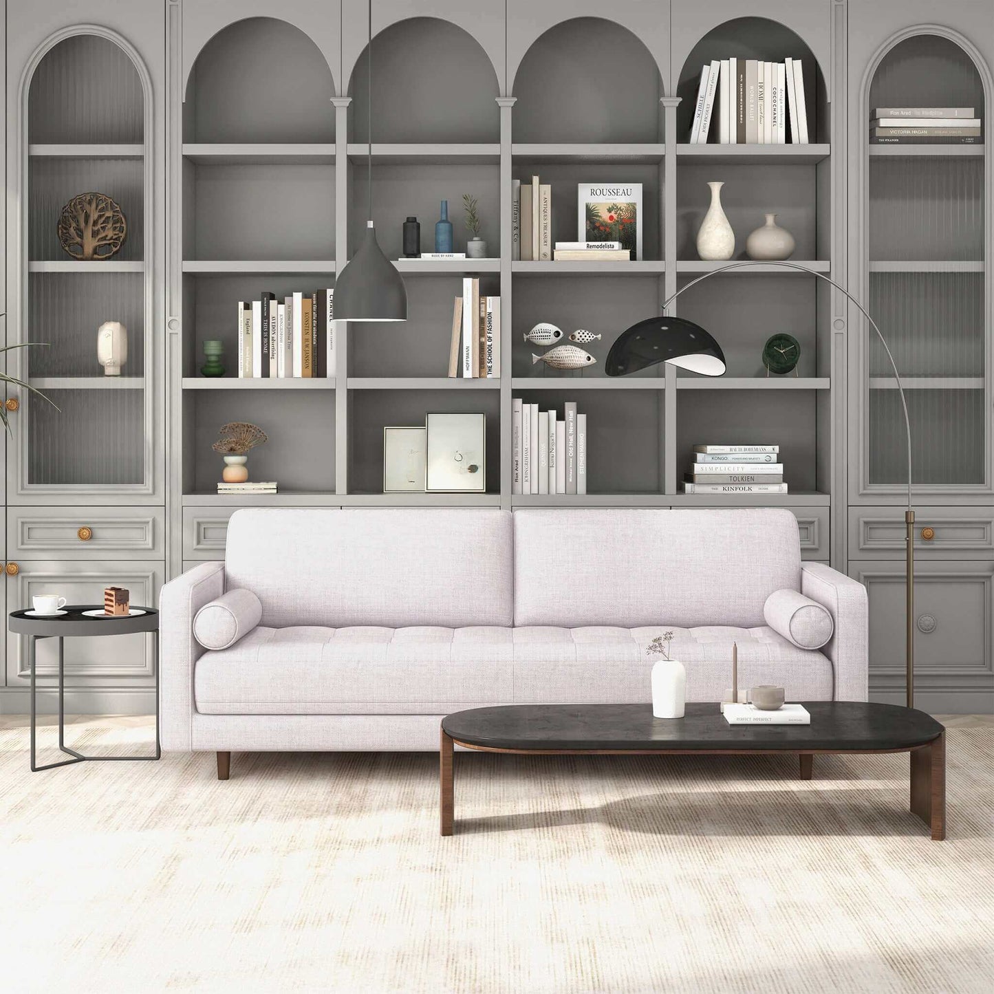 Sofá de lino beige Anthony