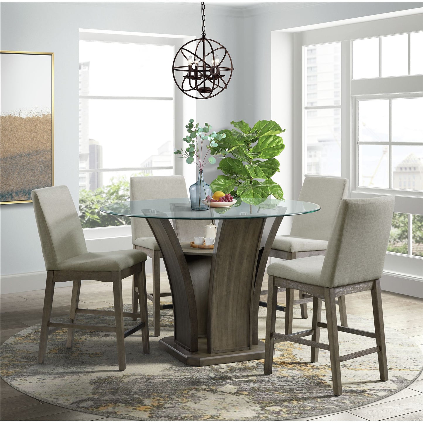 Dapper Grey Round Counter Table