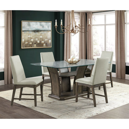 Dapper 5PC Rectangular Standard Height Dining Set in Walnut-Table & Four Chairs