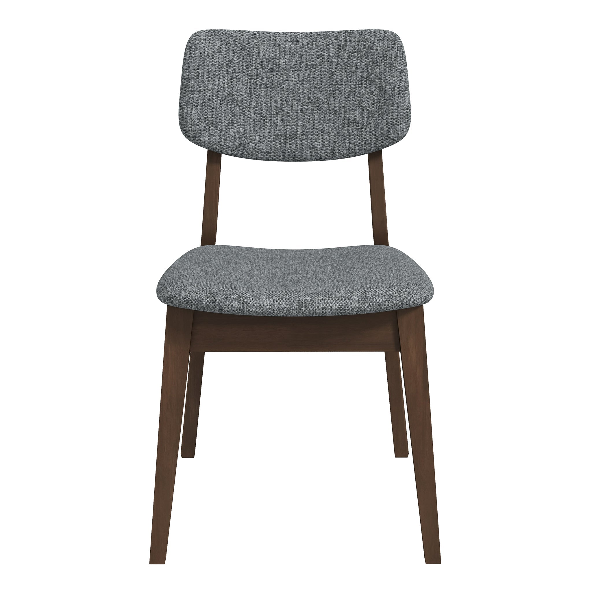 Silla de tela gris oscuro con respaldo sólido (juego de 2)