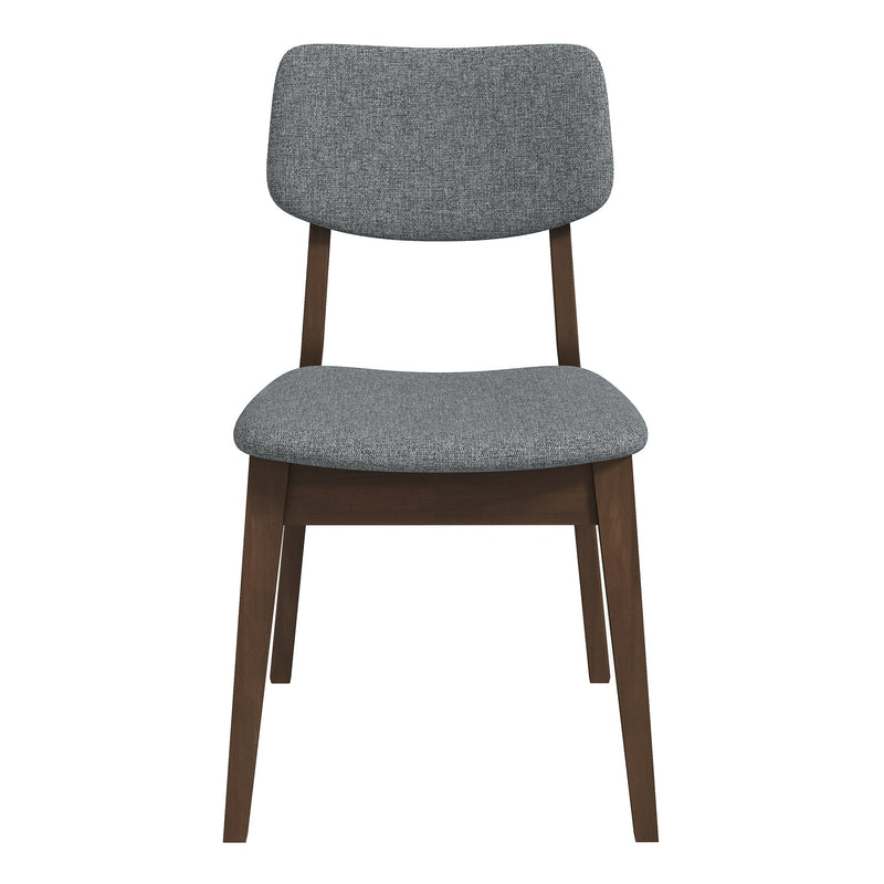 Silla de tela gris oscuro con respaldo sólido (juego de 2)