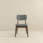 Silla de tela gris oscuro con respaldo sólido (juego de 2)