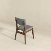 Silla de tela gris oscuro con respaldo sólido (juego de 2)