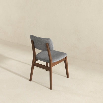 Dark Grey Fabric Solid Back Side Chair (Set Of 2)