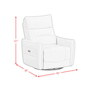 Deco P1 Recliner with Glider and Swivel in Del Mar Grey