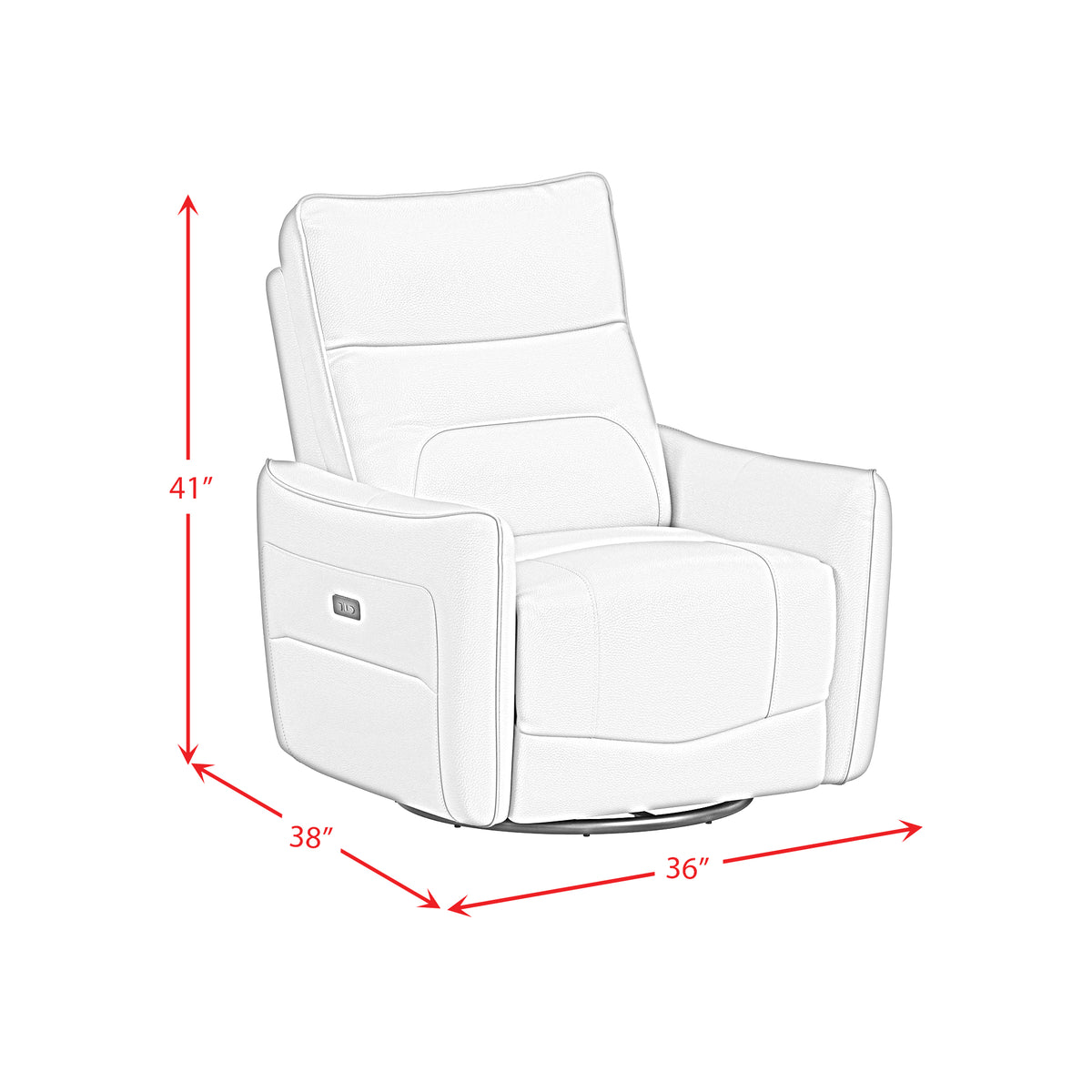 Deco P1 Recliner with Glider and Swivel in Del Mar Cream