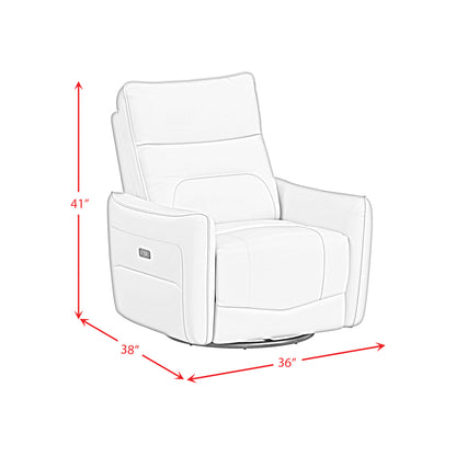 Deco P1 Recliner with Glider and Swivel in Del Mar Cream