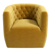 Silla giratoria Delaney de terciopelo dorado