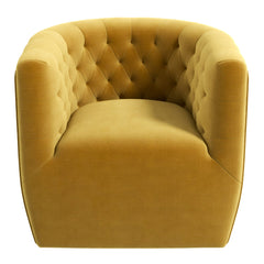 Silla giratoria Delaney de terciopelo dorado