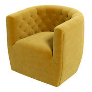 Silla giratoria Delaney de terciopelo dorado