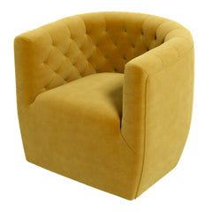 Silla giratoria Delaney de terciopelo dorado