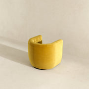 Silla giratoria Delaney de terciopelo dorado