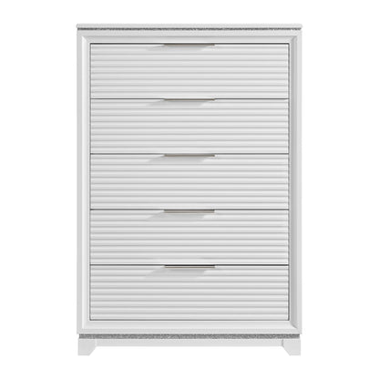Denmark Full UPH 3PC Bedroom Set with Lights in White