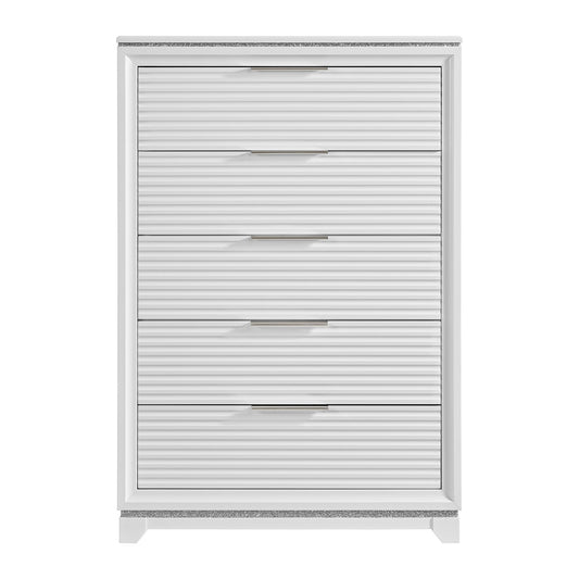 Denmark 5-Drawer Chest in White