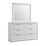 Denmark Queen UPH 5PC Bedroom Set with Lights in White