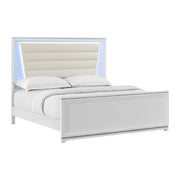 Denmark King UPH Bed with Lights in White