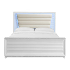 Denmark King UPH Bed with Lights in White
