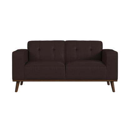 Destiny Loveseat with Wood Front in Pebble Brown
