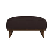 Destiny Ottoman with Wood Base in Pebble Brown