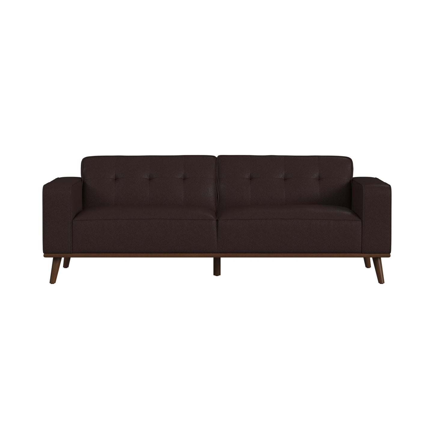 Destiny Sofa with Wood Front in Pebble Brown