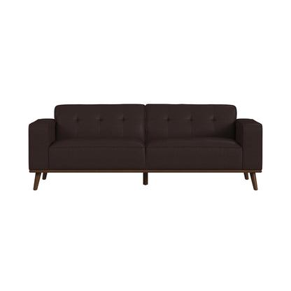 Destiny Sofa with Wood Front in Pebble Brown