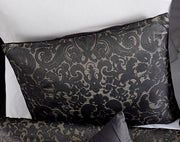 Dexton 9PC Queen Comforter Set Tan/Black