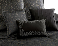 Dexton 9PC Queen Comforter Set Tan/Black