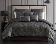 Dexton 9PC Queen Comforter Set Tan/Black