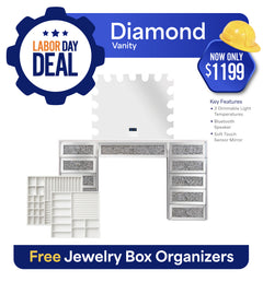 espejo Diamond Vidrio Tocador Kit + Free Jewelry Insert