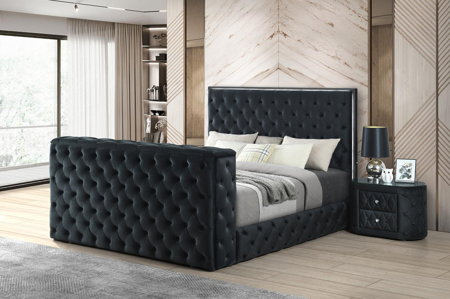 Diane King Bed – Black