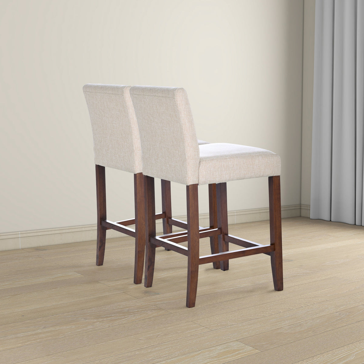Dorian Beige Fabric Counter Chair (Set of 2)