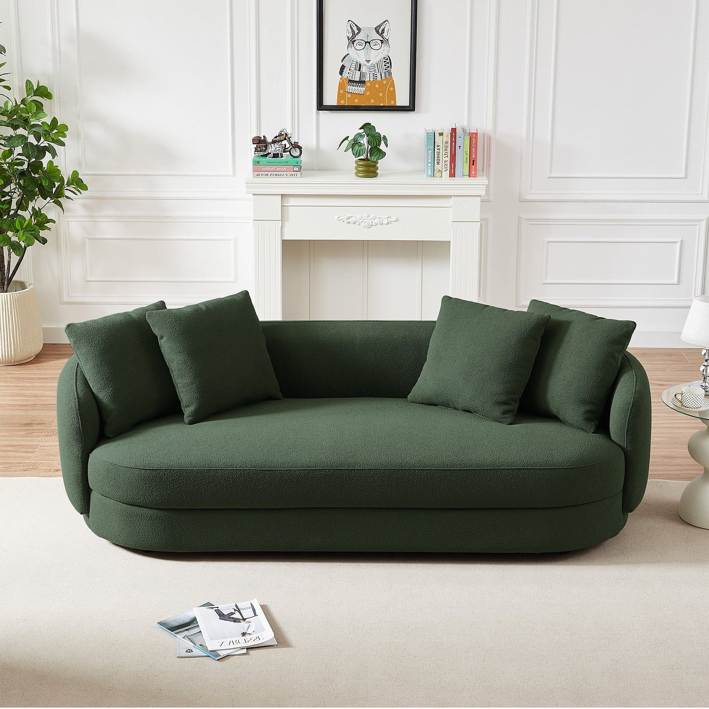 Dylan Modern French Olive Green Boucle Sofa