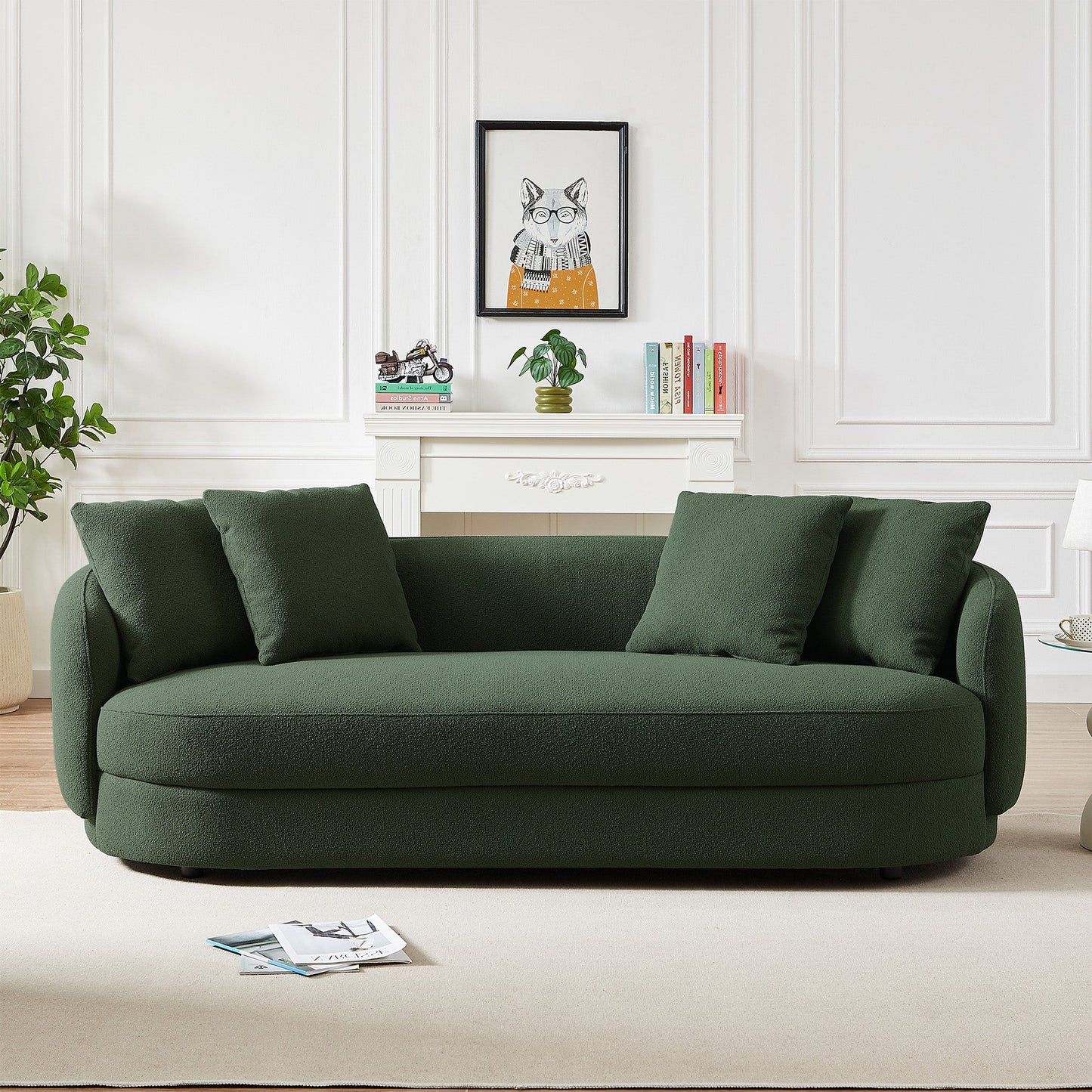 Dylan Modern French Olive Green Boucle Sofa