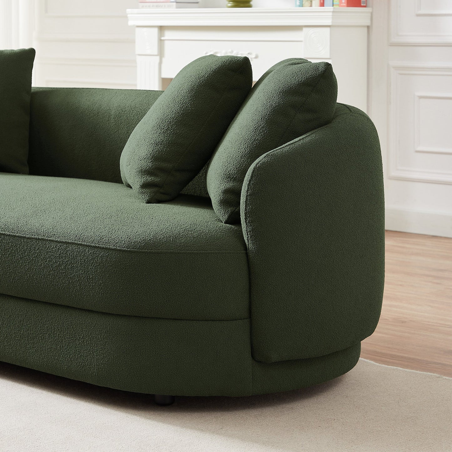 Dylan Modern French Olive Green Boucle Sofa