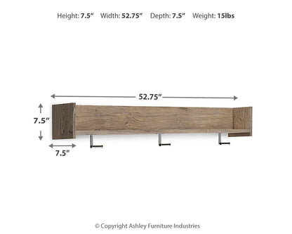 Oliah Wall Mounted Coat Rack w/Shelf