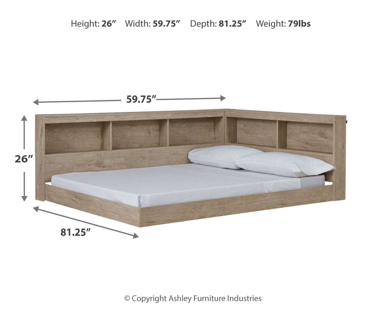 Oliah Full Bookcase Storage Bed