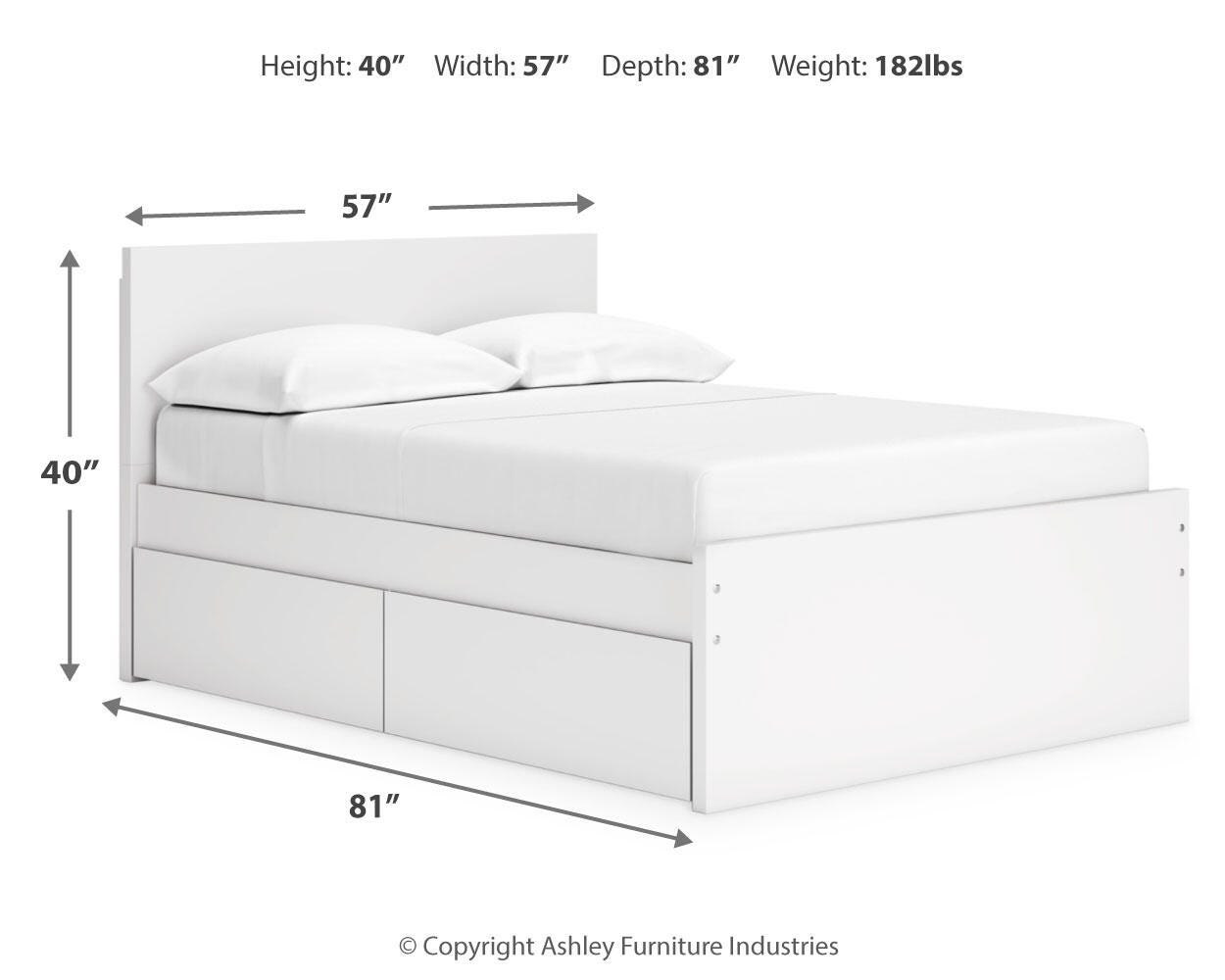 Onita Full Panel Platform Bed with 2 Side Storage