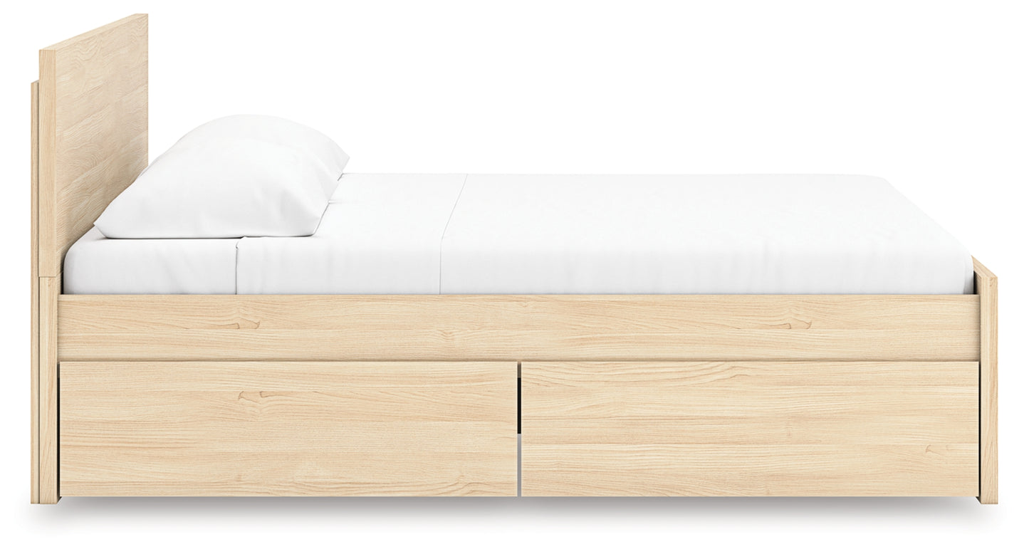 Onita King Panel Platform Bed with 1 Side Storage